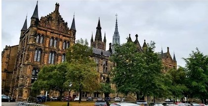 Die University of Glasgow waar ek as ’n professor in regte werk