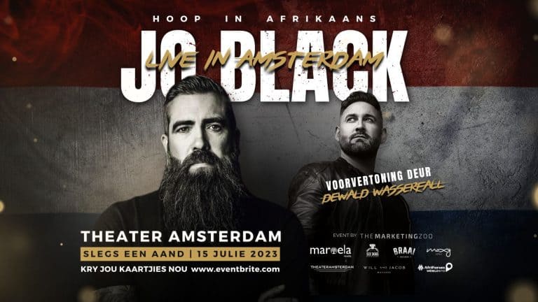 Jo Black vir SLEGS EEN AAND in Amsterdam te sien 