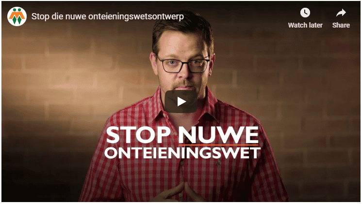 AfriForum begin veldtog teen onteieningswetsontwerp