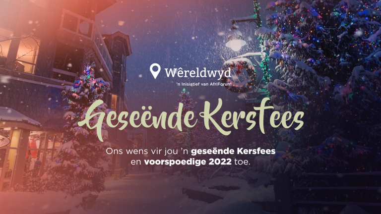 Geseënde Kersfees aan al ons Wêreldwyd vriende